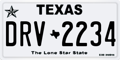 TX license plate DRV2234