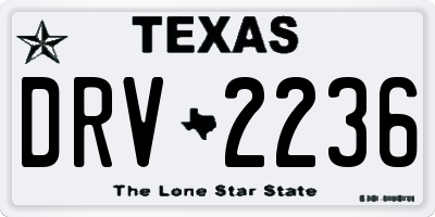 TX license plate DRV2236
