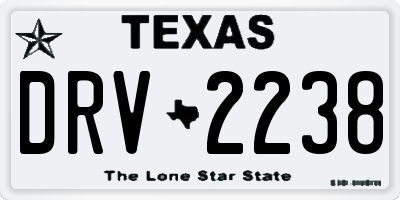 TX license plate DRV2238