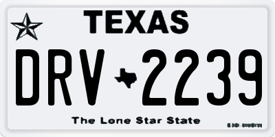 TX license plate DRV2239