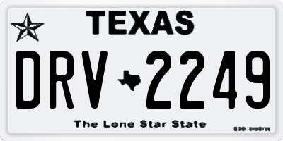 TX license plate DRV2249