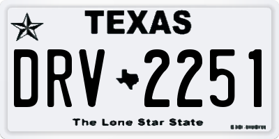 TX license plate DRV2251