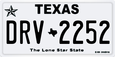 TX license plate DRV2252