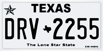 TX license plate DRV2255