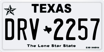 TX license plate DRV2257