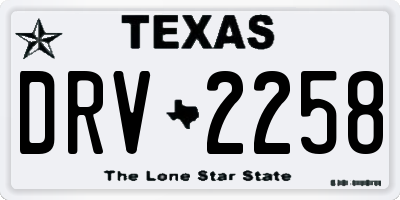 TX license plate DRV2258