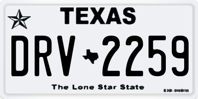 TX license plate DRV2259