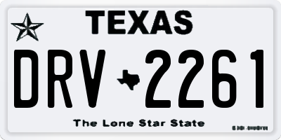 TX license plate DRV2261