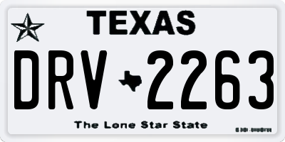 TX license plate DRV2263