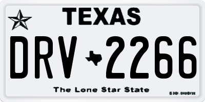 TX license plate DRV2266