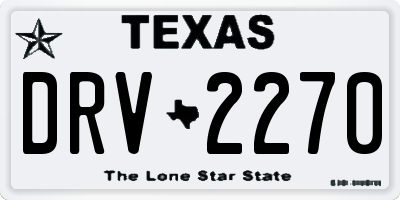 TX license plate DRV2270