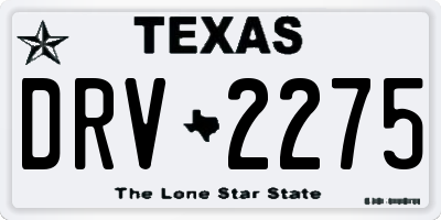 TX license plate DRV2275