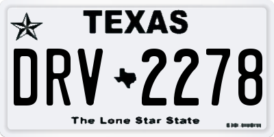 TX license plate DRV2278