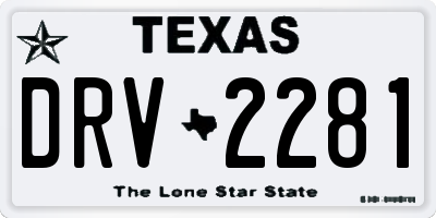 TX license plate DRV2281