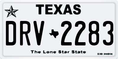 TX license plate DRV2283