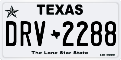 TX license plate DRV2288