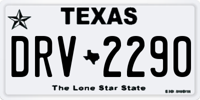 TX license plate DRV2290