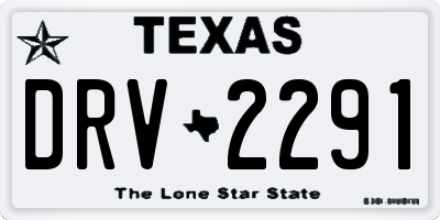 TX license plate DRV2291