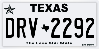 TX license plate DRV2292