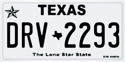 TX license plate DRV2293