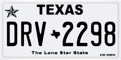 TX license plate DRV2298