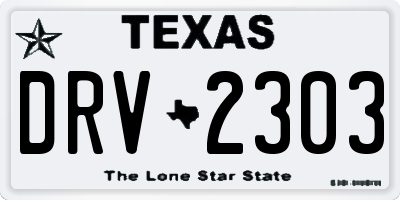 TX license plate DRV2303