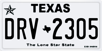 TX license plate DRV2305
