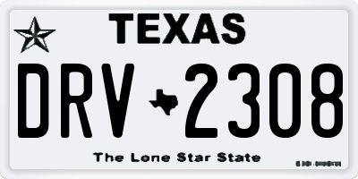 TX license plate DRV2308