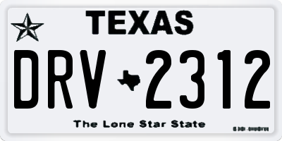 TX license plate DRV2312