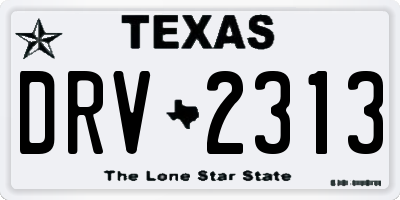 TX license plate DRV2313