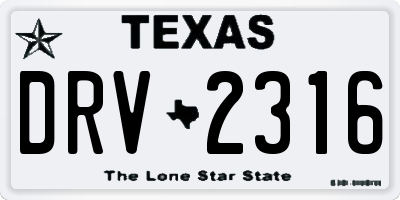 TX license plate DRV2316
