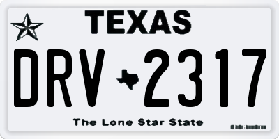 TX license plate DRV2317