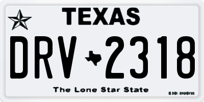 TX license plate DRV2318