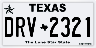 TX license plate DRV2321
