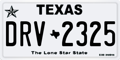 TX license plate DRV2325