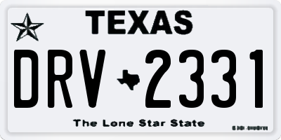 TX license plate DRV2331