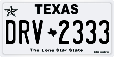 TX license plate DRV2333