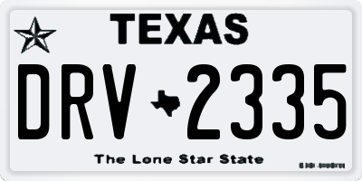 TX license plate DRV2335