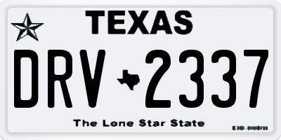 TX license plate DRV2337