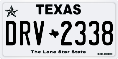 TX license plate DRV2338