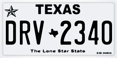 TX license plate DRV2340