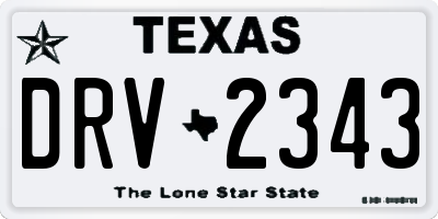 TX license plate DRV2343