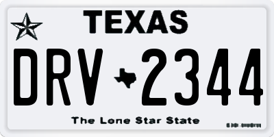 TX license plate DRV2344