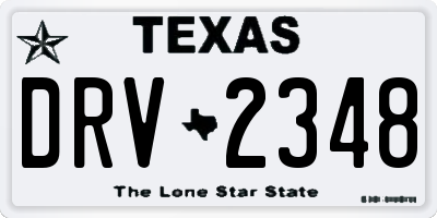TX license plate DRV2348