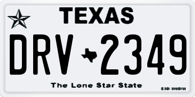 TX license plate DRV2349