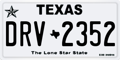 TX license plate DRV2352