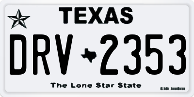 TX license plate DRV2353