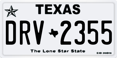 TX license plate DRV2355