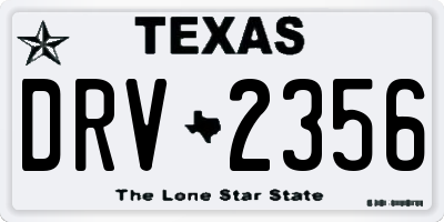 TX license plate DRV2356
