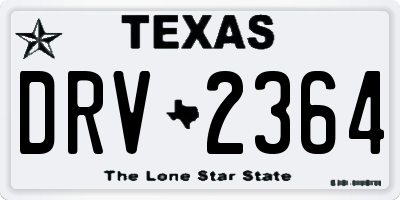 TX license plate DRV2364